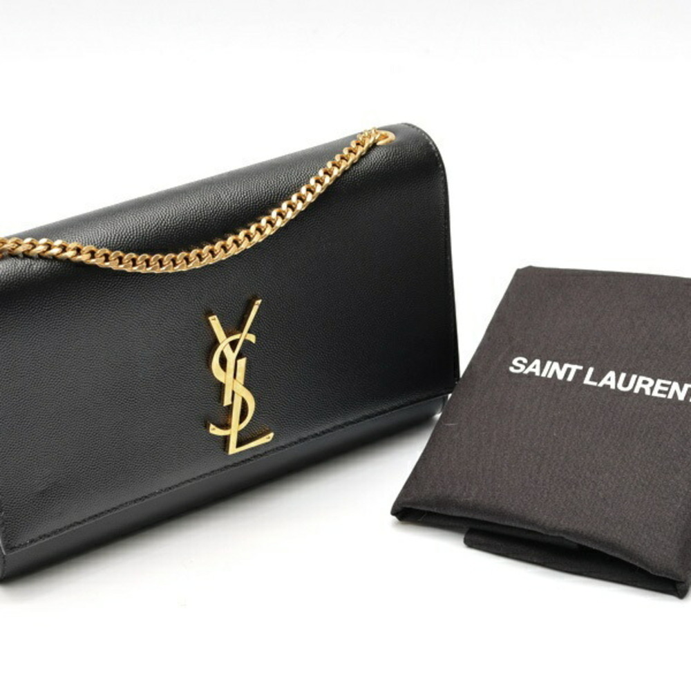 Saint Laurent Kate Medium Chain Shoulder Bag 364021 Grain de Poudre Leather B... - Picture 7 of 7